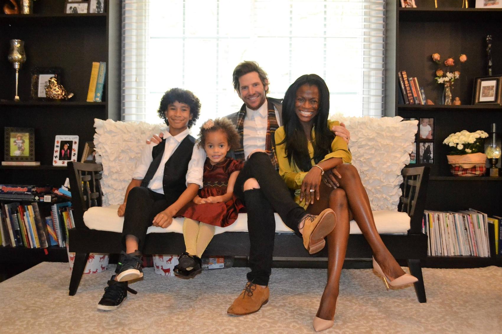 Vida Forward at home with her husband and their two children