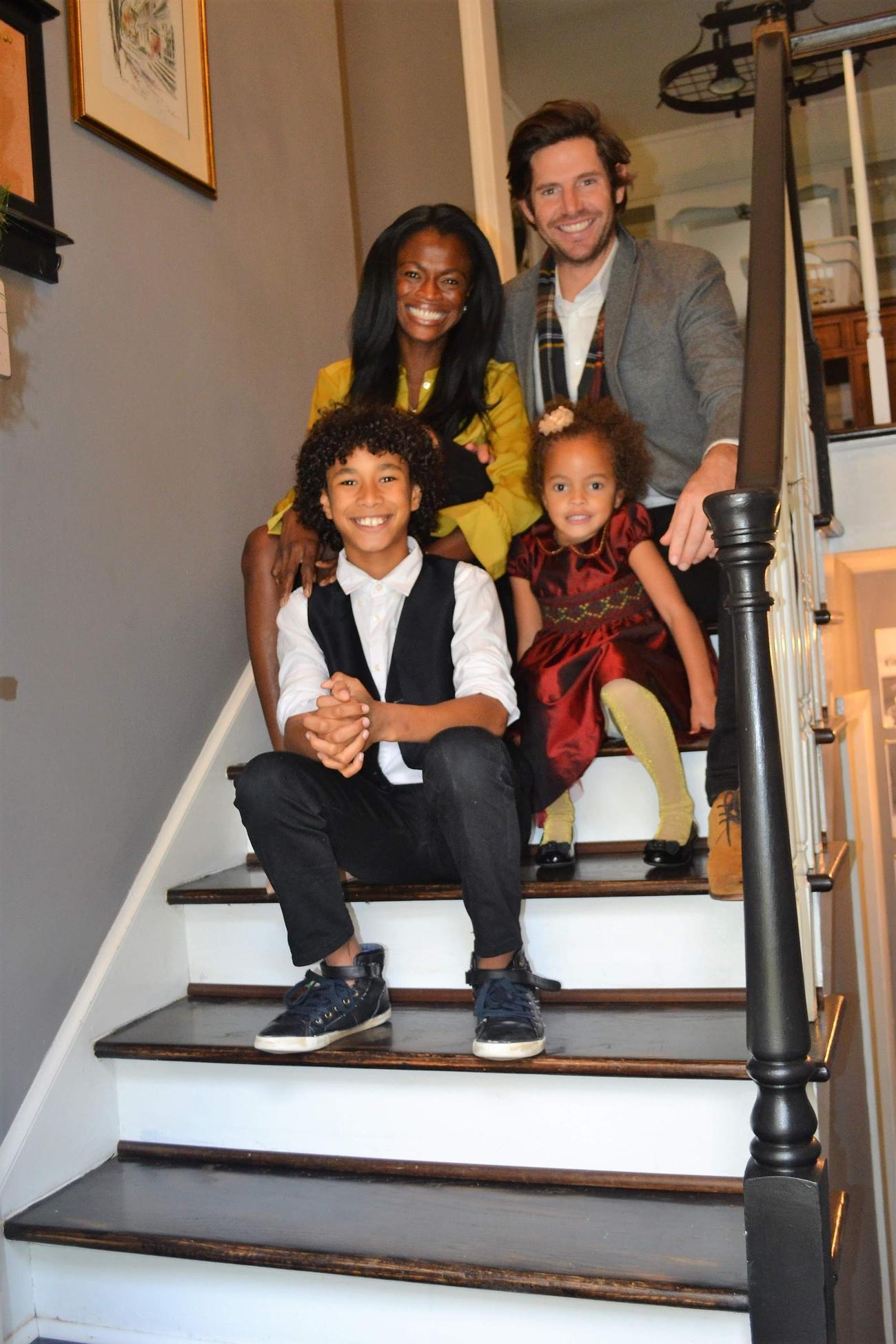 Vida Forward at home with her husband and their two children