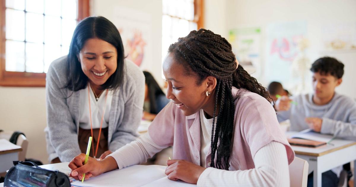 A teacher in her classroom